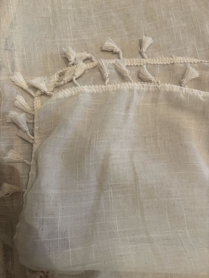 Nappe Lin Bohème 140x180 - Glands Écru - neuve (Erreur de Taille) - photo numéro 4