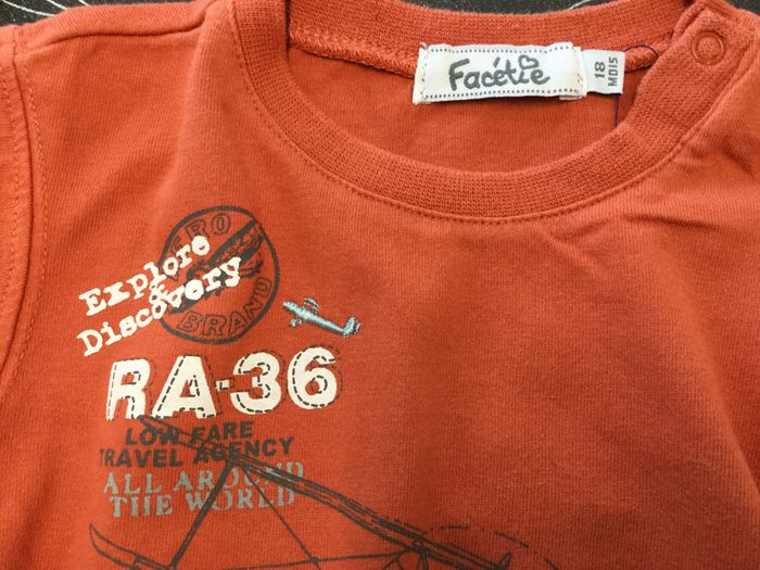 T-shirt effet 2 en 1 orange - photo numéro 3