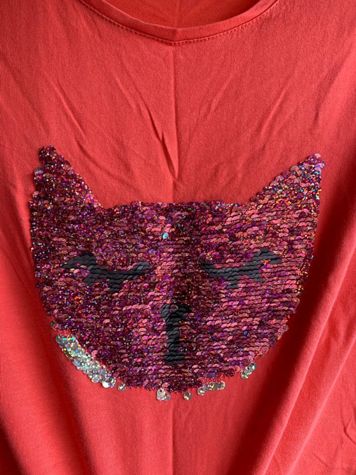 Pull coton manches longues printemps chat fille - photo numéro 3