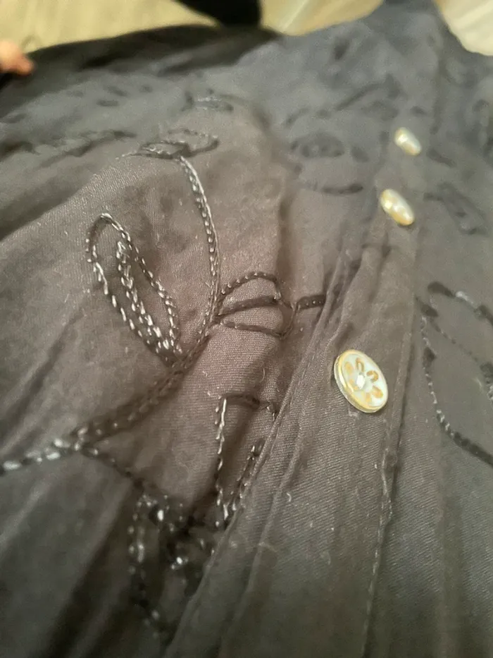 Robe longue noire élégante boutonnée chic & confortable – Taille 38 (Coquello) - photo numéro 4