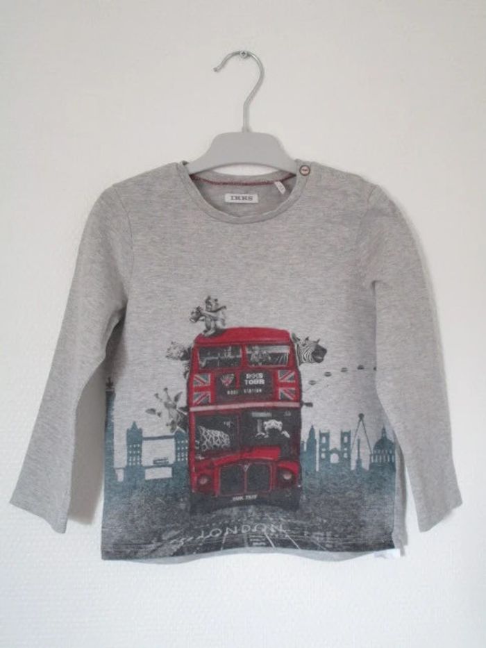 T-shirt gris bus anglais IKKS 3 ans - photo numéro 2