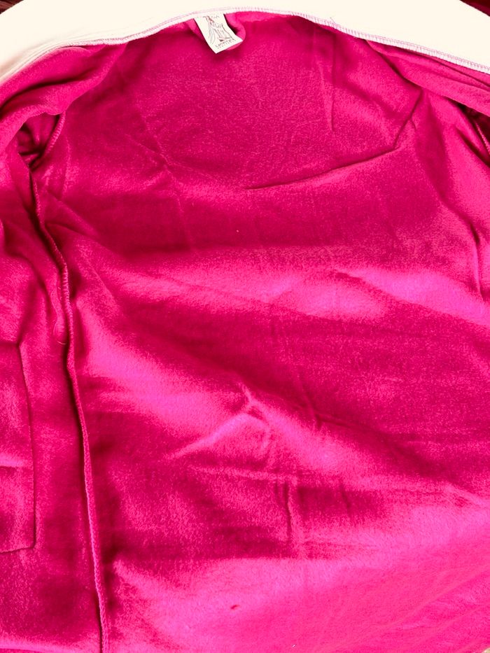 Peignoir Robe de chambre fuchsia col blanc Le Chamois T-M - photo numéro 5