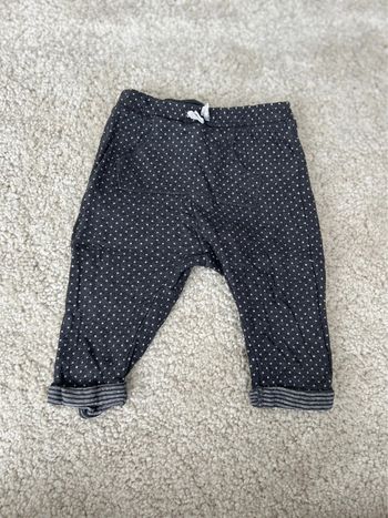 Pantalon type jogging noire à pois blanc fille - Zara - 6/9 mois