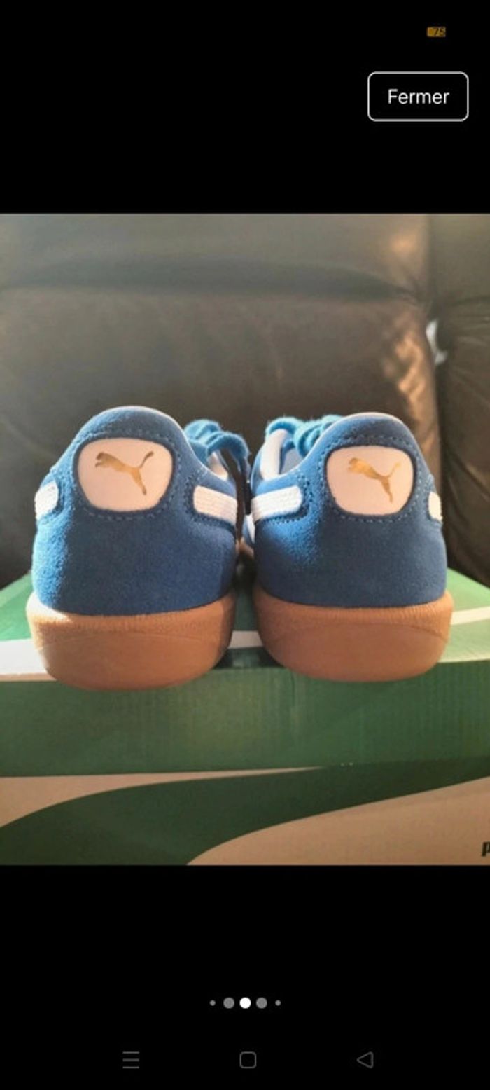 Baskets Puma Palermo bleues électriques neuves - photo numéro 6