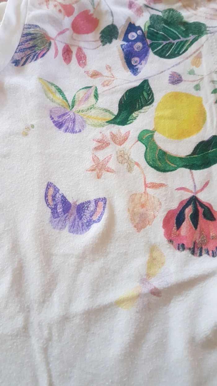 Tee-shirt fleurs fleuri michelle morin pour h&m 4/6 ans - photo numéro 4