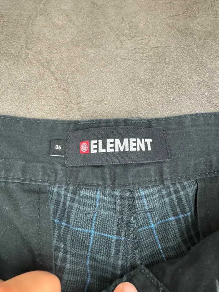 Short Cargo Chino Élément à carreaux Noir Taille 36 - photo numéro 8