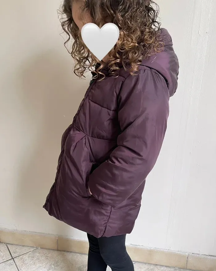 Manteau à capuche couleur prune 36 mois - Jacadi - photo numéro 2