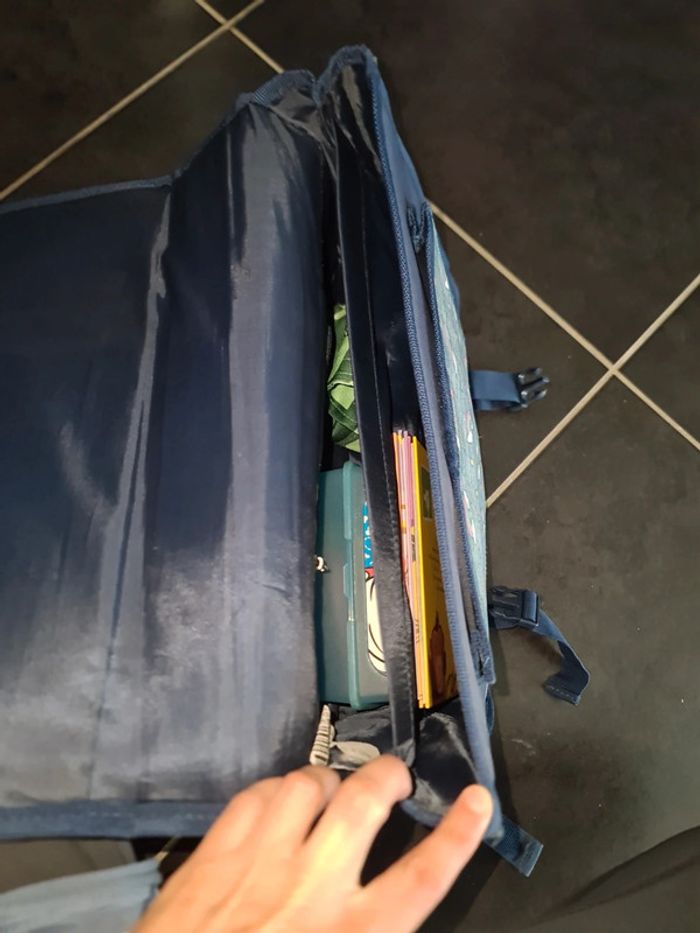 Cartable/sac a dos auricade pour primaire bleu avec licorne - photo numéro 6