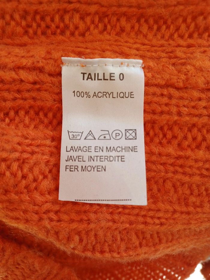 Pull long col V orange cuivré taille 0 Mim - photo numéro 7