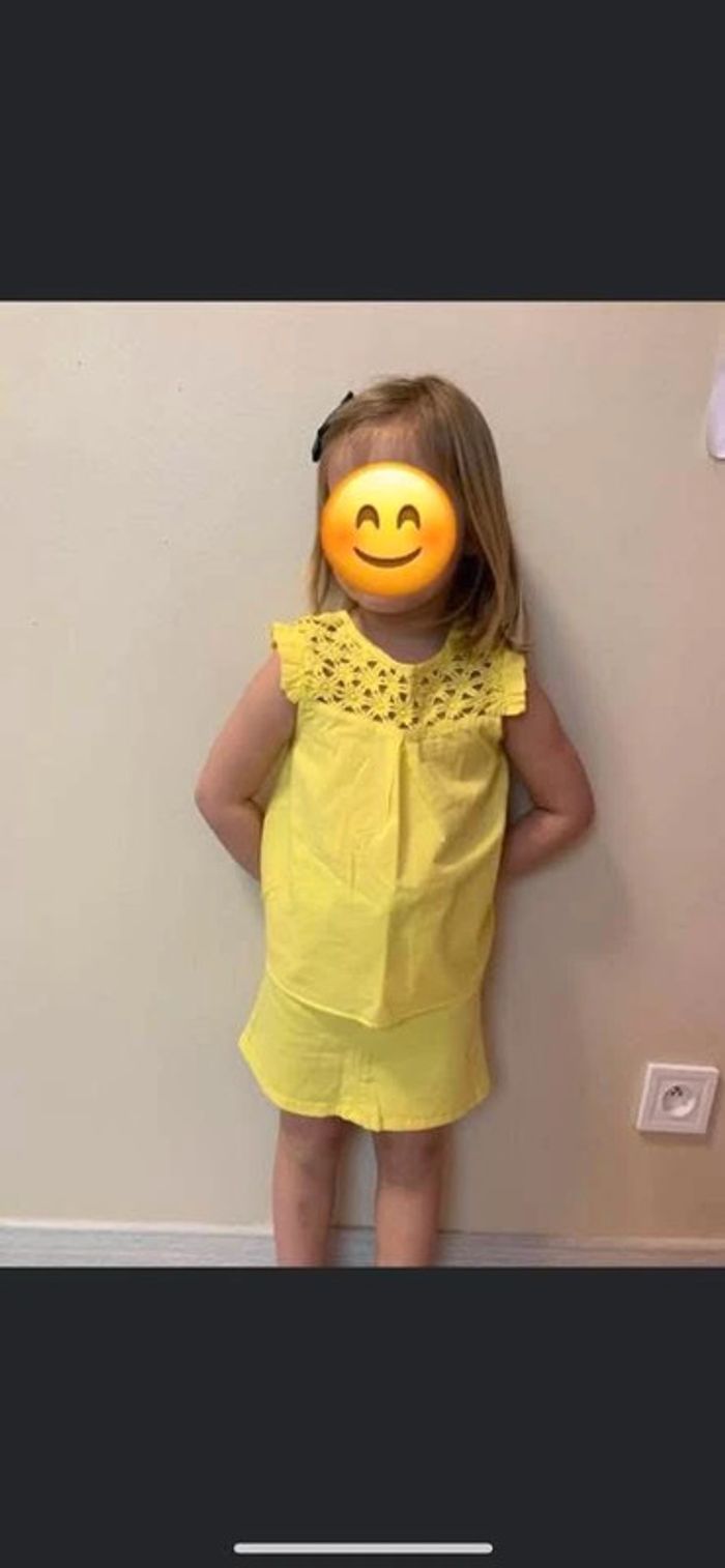 Ensemble jaune été okaidi 3 ans
