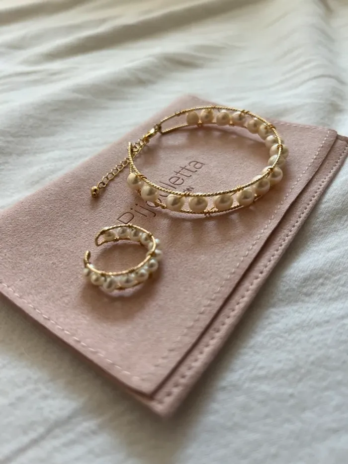 Ensemble bracelet et bague perles eau douce - photo numéro 5