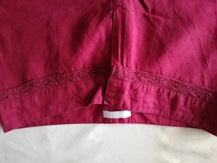 Pantacourt 7/8 en lin Promod rose foncé t. 42 - photo numéro 8
