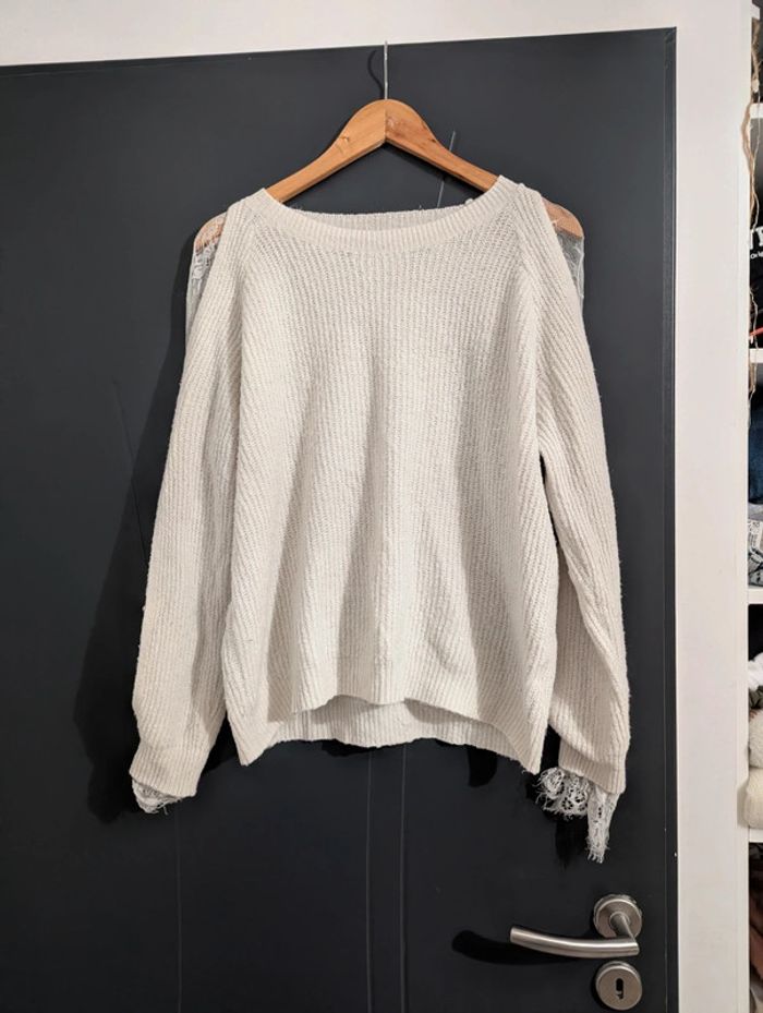 Pull blanc Peace n' love - photo numéro 2