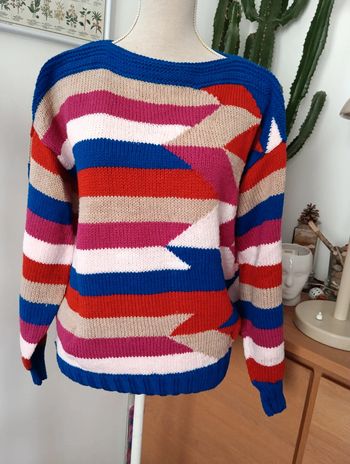 Pull handmade multicolore col bateau taille 38
Très bon état