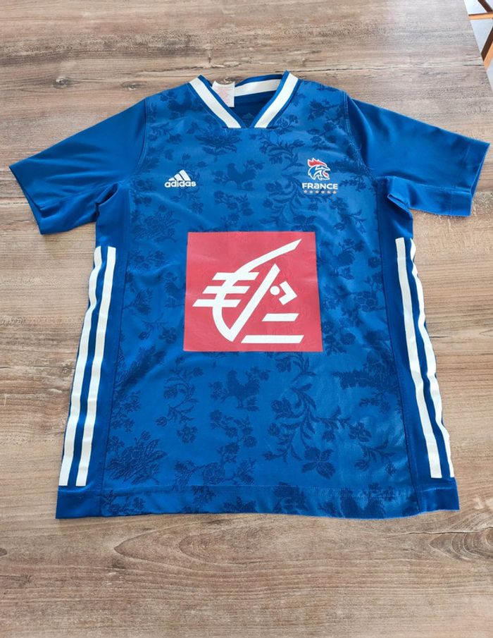 Maillot de foot excellent état Taille 11 / 12 ans bleu Adidas polyester