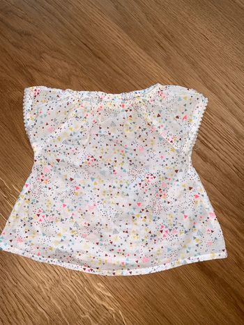 Tee-shirt blouse chemisette bébé fille tao tape à  l’œil Blanc Motif all over triangles pois