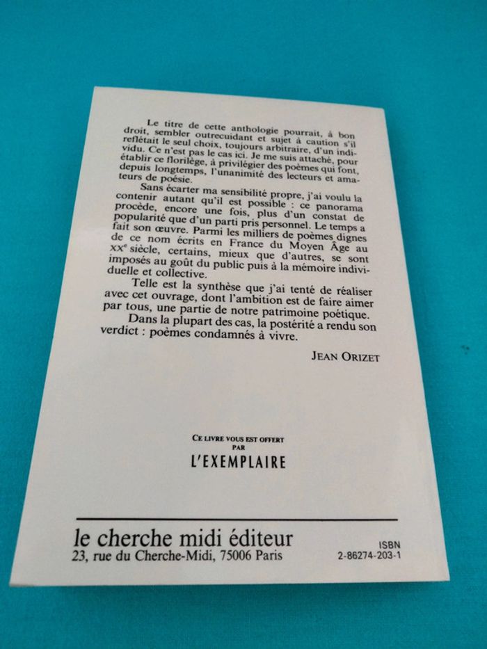 Livre "Les plus beaux poèmes de la langue française" Beebs