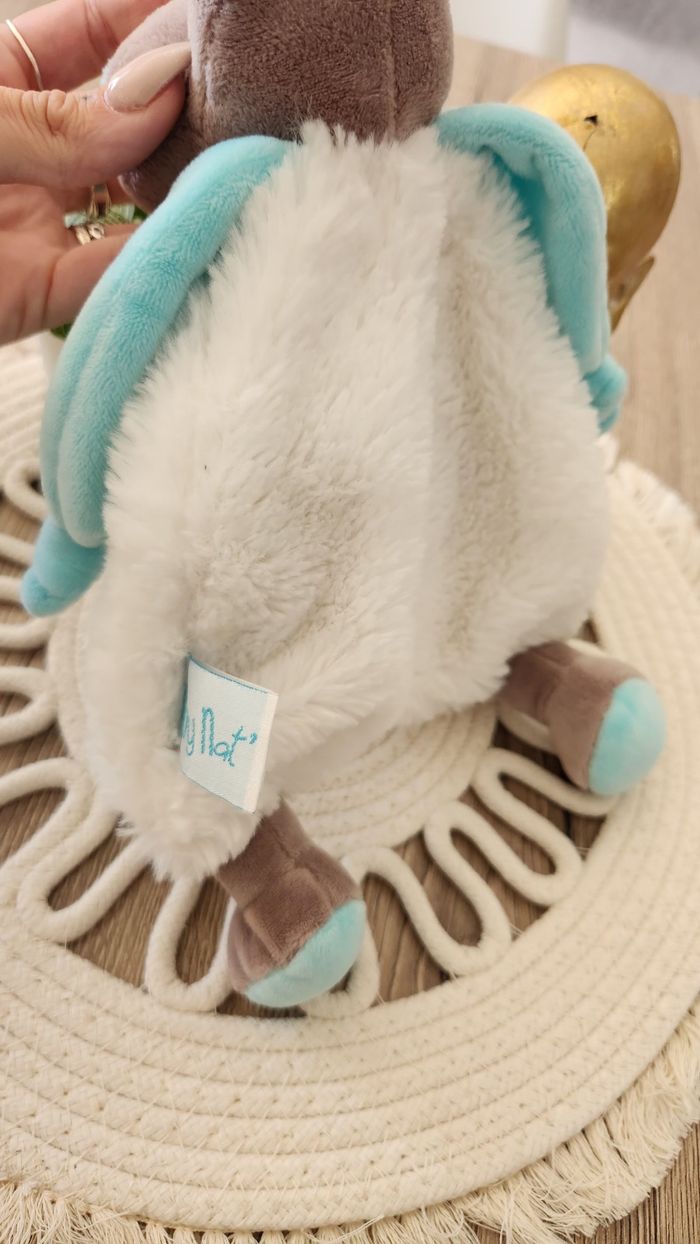 Doudou Hippopotame Baby Nat Turquoise Blanc Gris - photo numéro 7