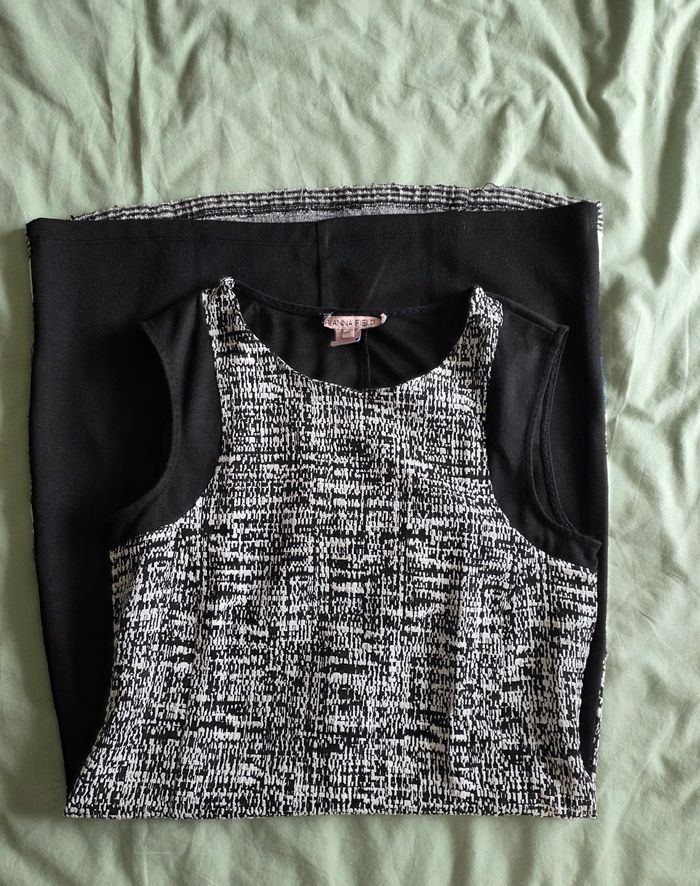 Anna Field Robe Droite Coton Noir et Blanc Très bon état 36 - photo numéro 4