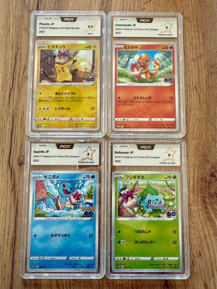 Lot de 4 cartes Pokémon japonaise PCA 9 et 9,5