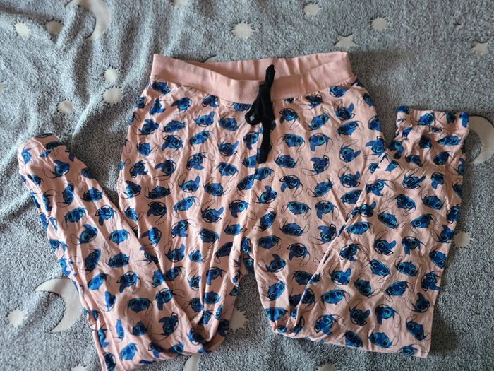 Pyjama stitch femme noir et rose taille L - photo numéro 3
