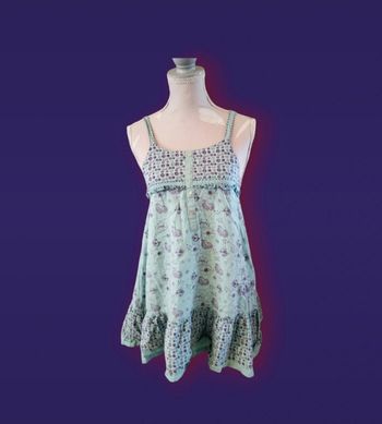 Robe fleurie turquoise violine Orchestra 8 ans