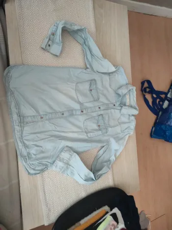 Chemise en jean fluide clair Zara 13 14 ans