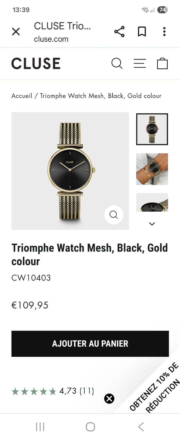 Très belle montre Cluse