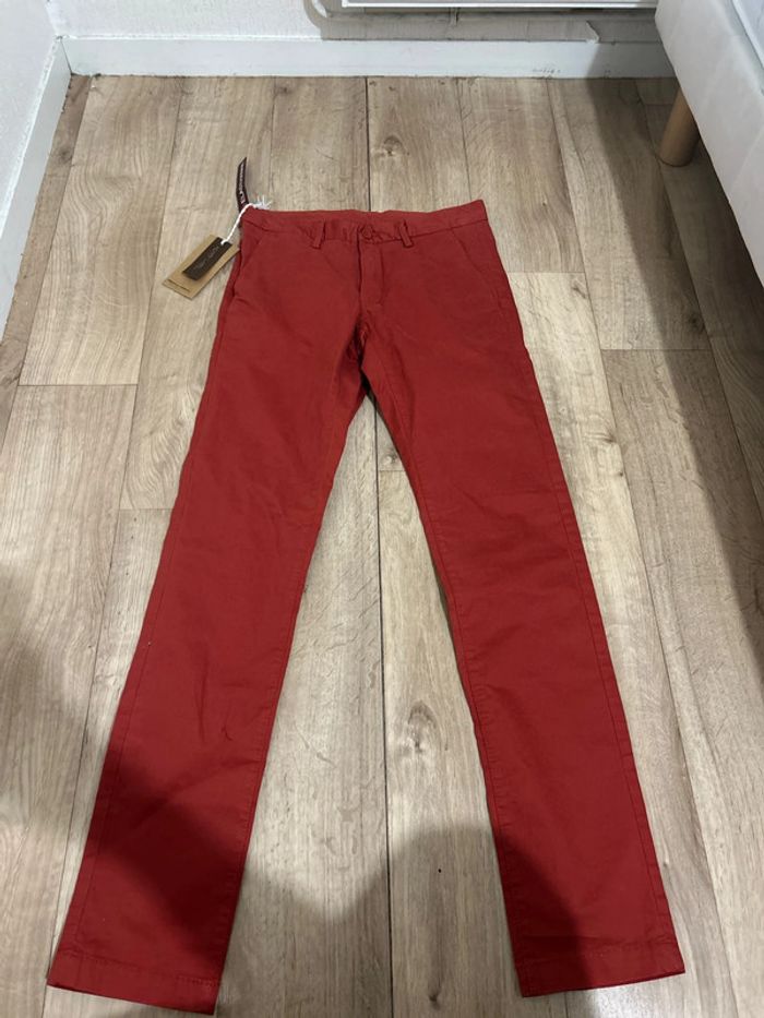 Pantalon chino rouge tandoori Teddy Smith slim stretch 27US 34FR