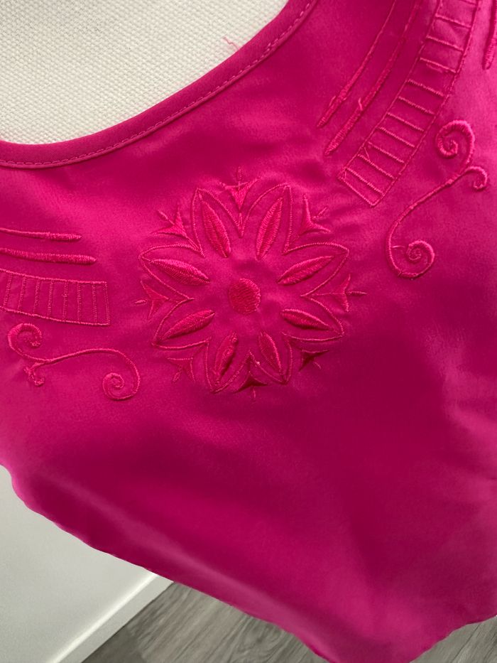 Débardeur broderies rose fuchsia Gérard Pasquier Vintage T40 L