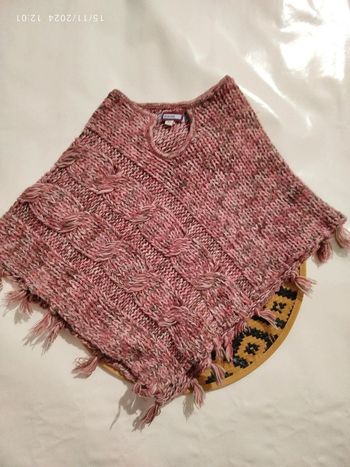 Poncho fille 4 ans tricot laine hiver