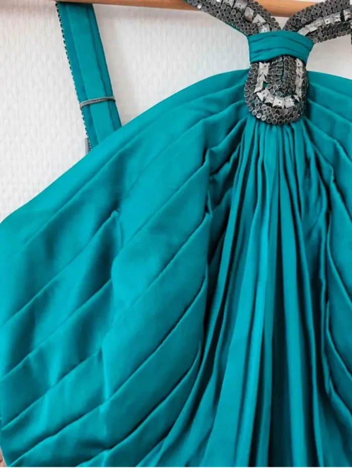 Robe de soirée  turquoise  Carlos  Miele taille  36 - photo numéro 3