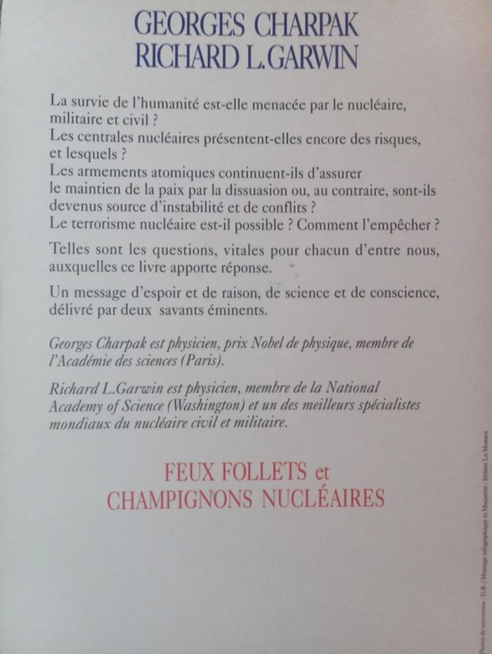Charpak/Garwin - Feux follets et champignons nucléaires - photo numéro 2