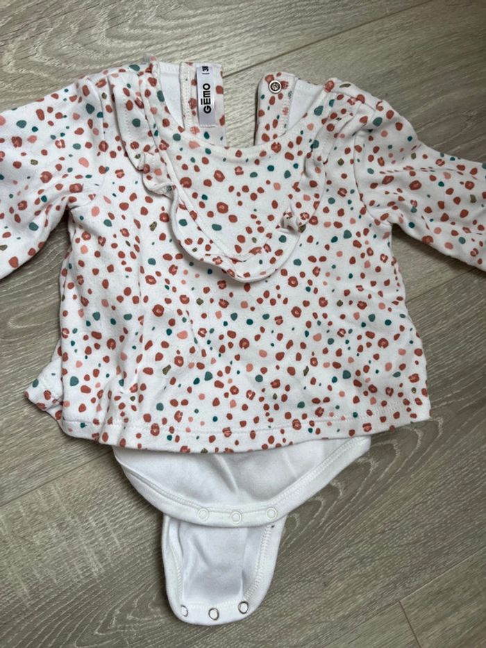 Ensemble Pull body intégré bébé fille 3 mois