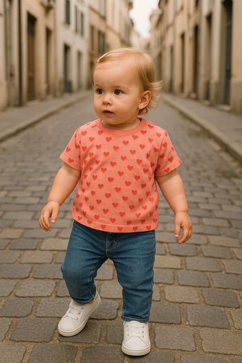T-shirt rose cœur TAO