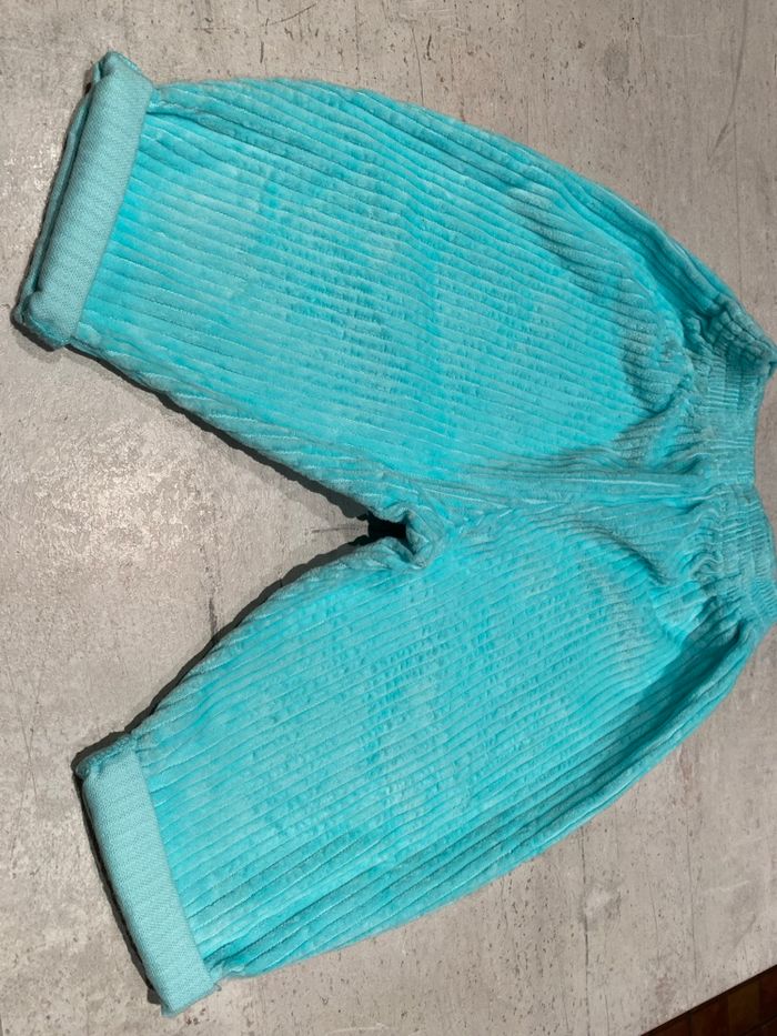 Pantalon Velours Bébé Phildar neuf vert menthe - photo numéro 2