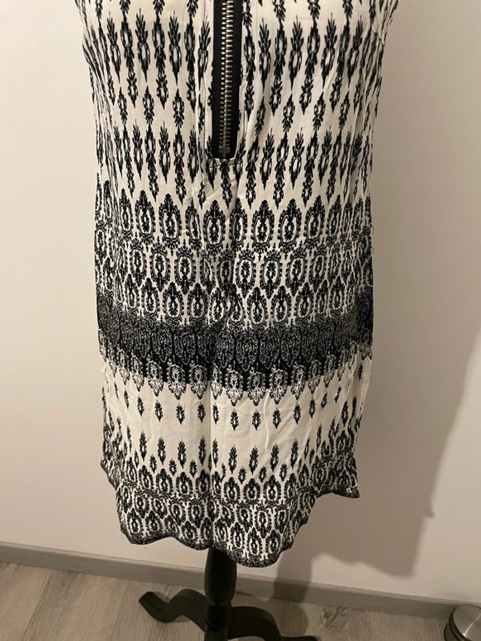 Robe tunique sans manche blanc à motifs noir kaylla taille 38 - photo numéro 5