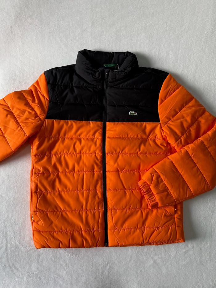 Doudoune Lacoste d'hiver pour homme noir et orange neuve Taille 48 ( S-M ) - photo numéro 2