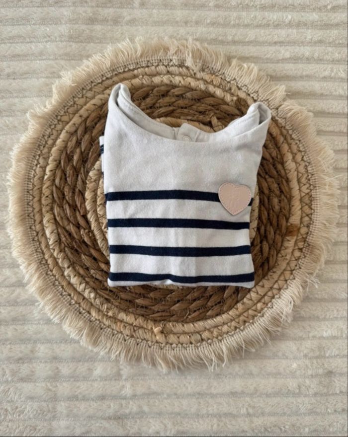 Pull Marinière  - fille - Obaïbi - 6 mois - super bon état