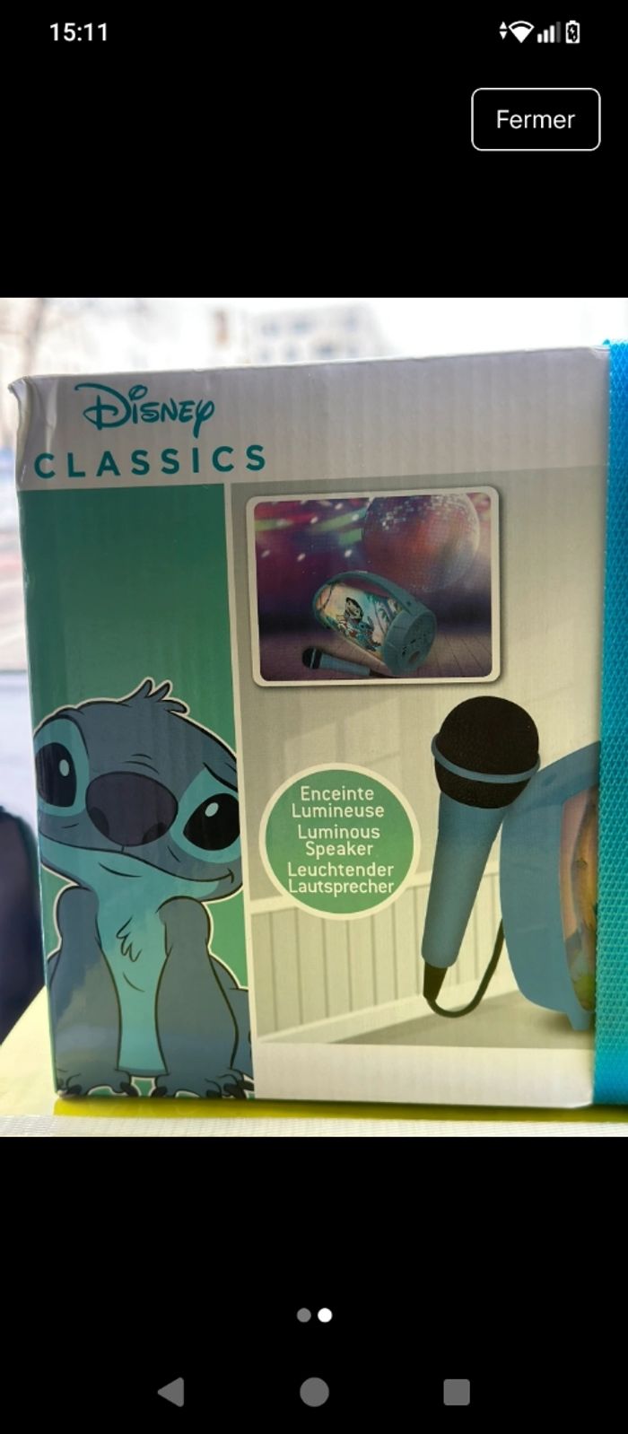 Enceinte bluetooth Stitch lumineuse avec micro - photo numéro 3