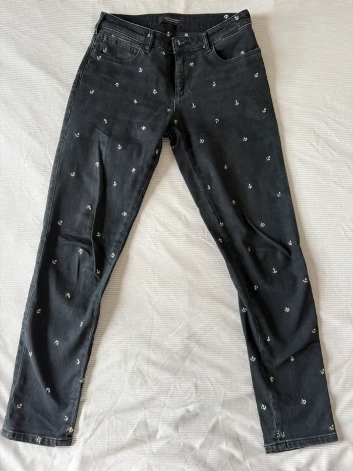 Jeans noir à imprimé ancre marine – Scotch & Soda – Taille 24/32 - photo numéro 4