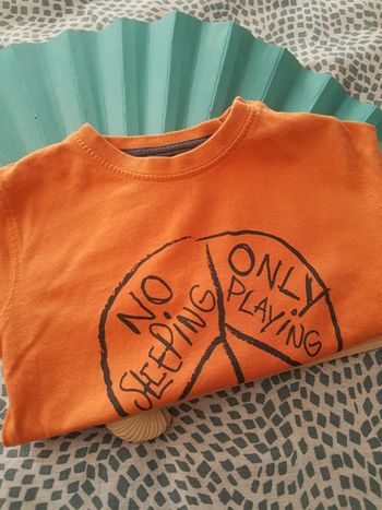 T-shirt coton manches longues orange Grain de blé