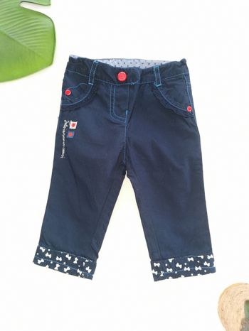 Pantalon bleu marine léger en toile Tissaia 6 Mois