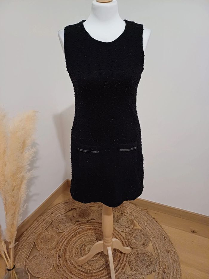 Robe noire chaude à sequins Zara taille S 36