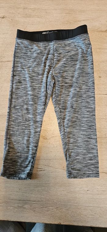 Legging de sport 3/4, gris et noir, H&M, 14 ans, nickel