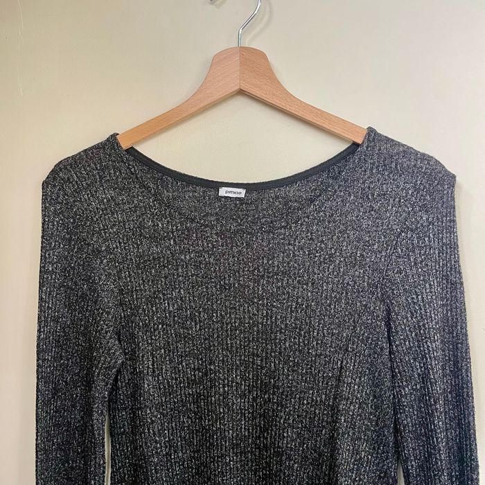 Robe trapèze marron/noire chinée Pimkie M manches 3/4 maille fluide style casual chic V075 - photo numéro 6