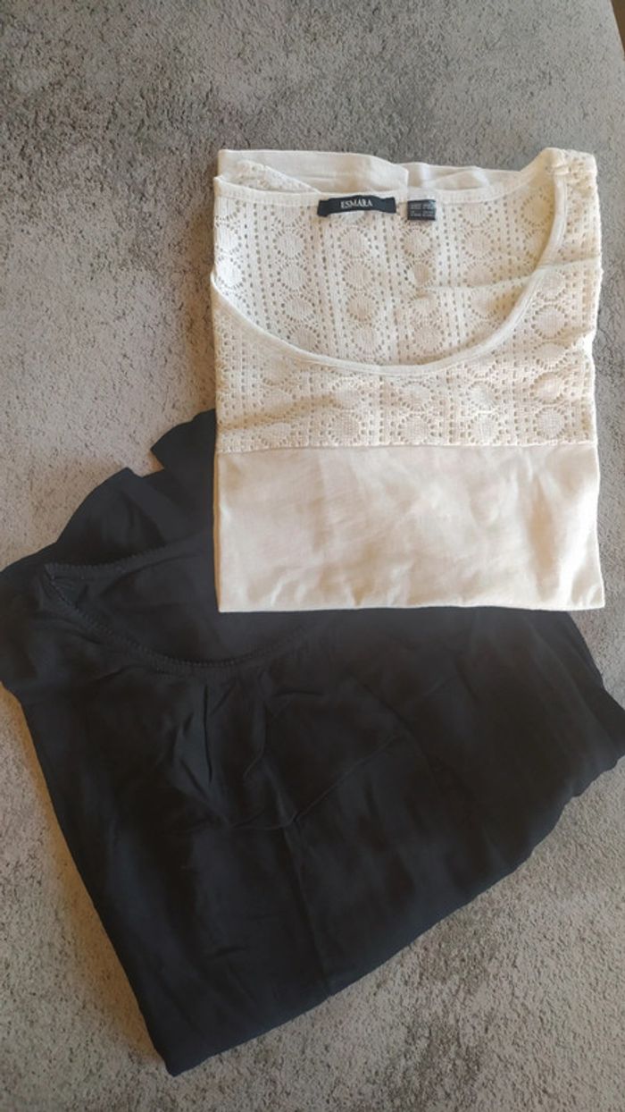 Lot t-shirt femme blanc et noir