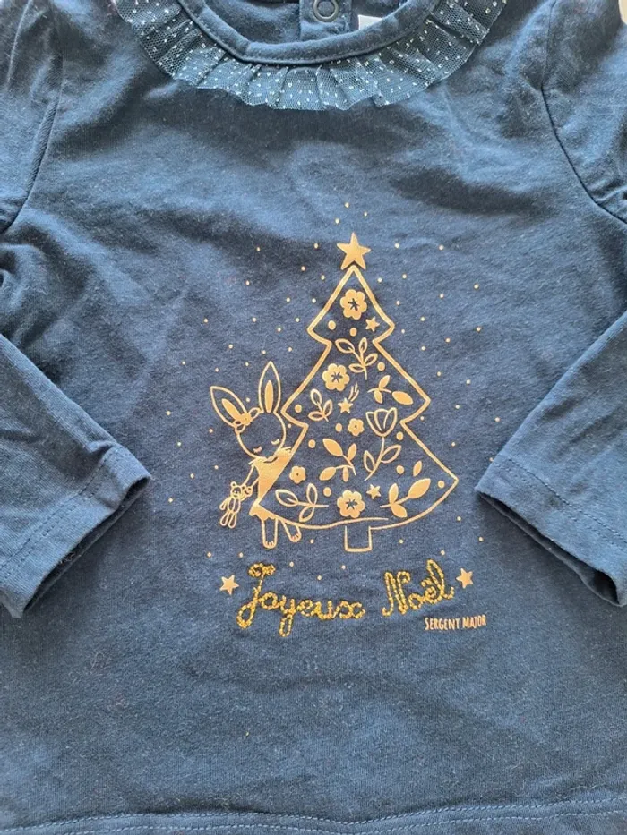 Haut Noël à col dentelle sergent major 18 mois - photo numéro 2