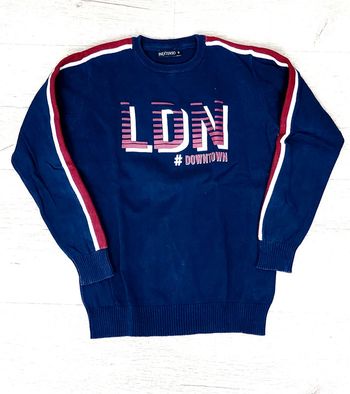 Pull garçon col rond bleu marine taille 10 ans In Extenso