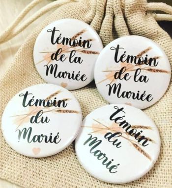 Badge pour mariage, témoin 